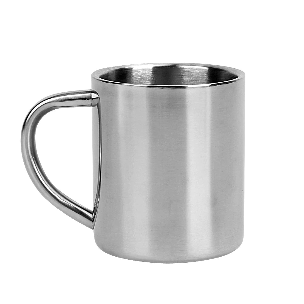1-5PCS 220ML Stainless Steel Mug Coffee Cup Double Wall Stainless Steel Anti-Heat Aniti-Scalding Cup Outdoor Metal Drinking Cup