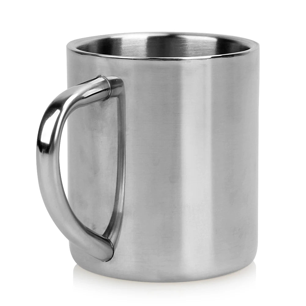 1-5PCS 220ML Stainless Steel Mug Coffee Cup Double Wall Stainless Steel Anti-Heat Aniti-Scalding Cup Outdoor Metal Drinking Cup