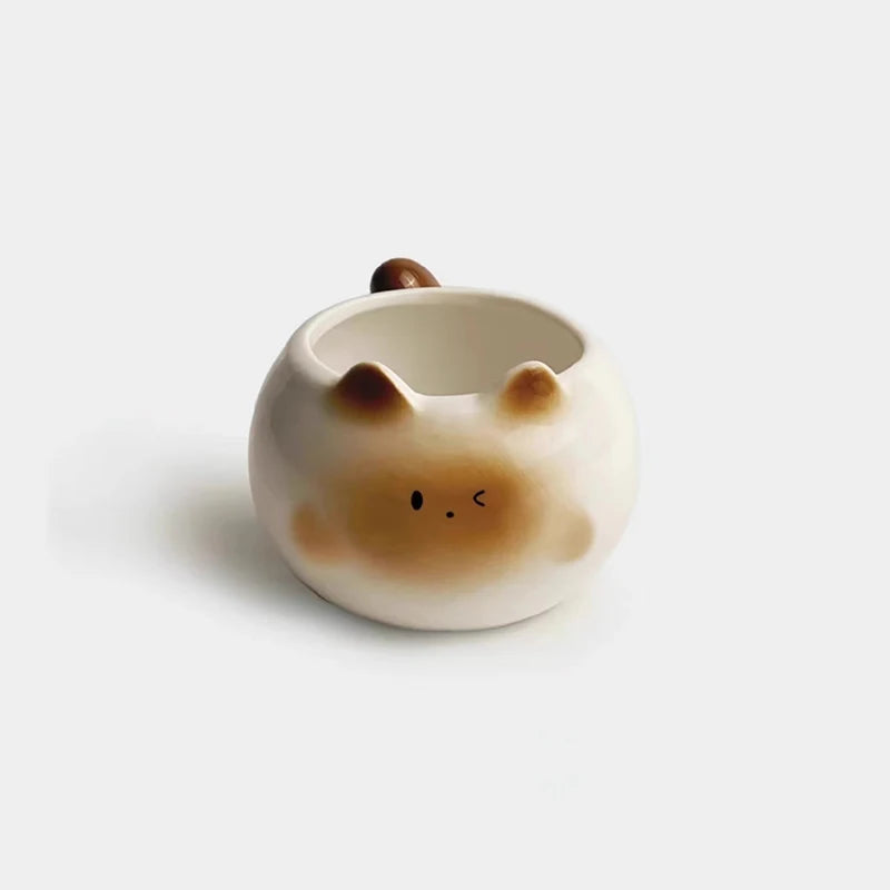 1Pc Siamese Cat Coffee Cup Creative Cute Kitten Mug High-Looking Exquisite Cup Suitable for Coffee Shop Latte Latte Cup Office Living Room Home Bedroom Drinking Cup Afternoon Tea Flower Tea Black Tea Cup Gift