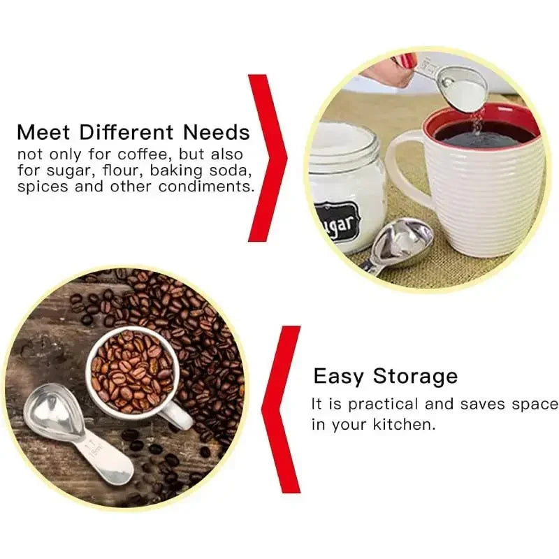 15/30ML Stainless Steel Coffee Scoops Tablespoon Coffee Measure Spoon for Ground Coffee Loose Tea Sugar Whole Bean Flour Gifts