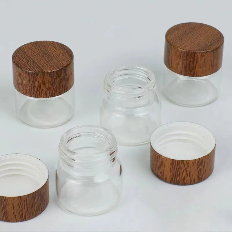 1pc Coffee Bean Glass Tube With Wood Tool Bottled Tubes Grain Storage Wooden Sealed Airtight Canisters For Home Office