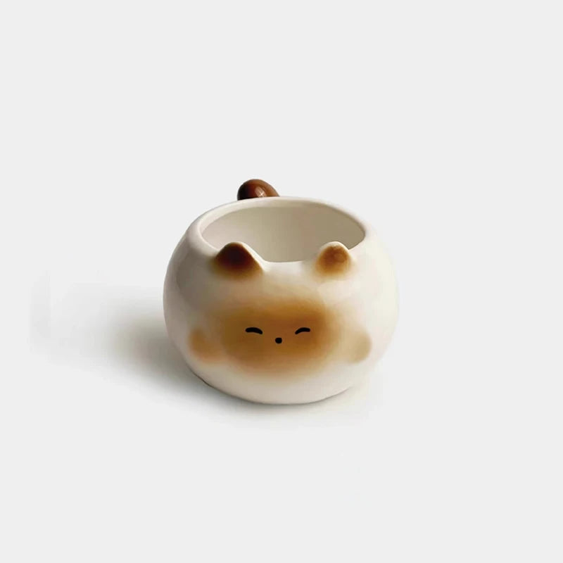 1Pc Siamese Cat Coffee Cup Creative Cute Kitten Mug High-Looking Exquisite Cup Suitable for Coffee Shop Latte Latte Cup Office Living Room Home Bedroom Drinking Cup Afternoon Tea Flower Tea Black Tea Cup Gift