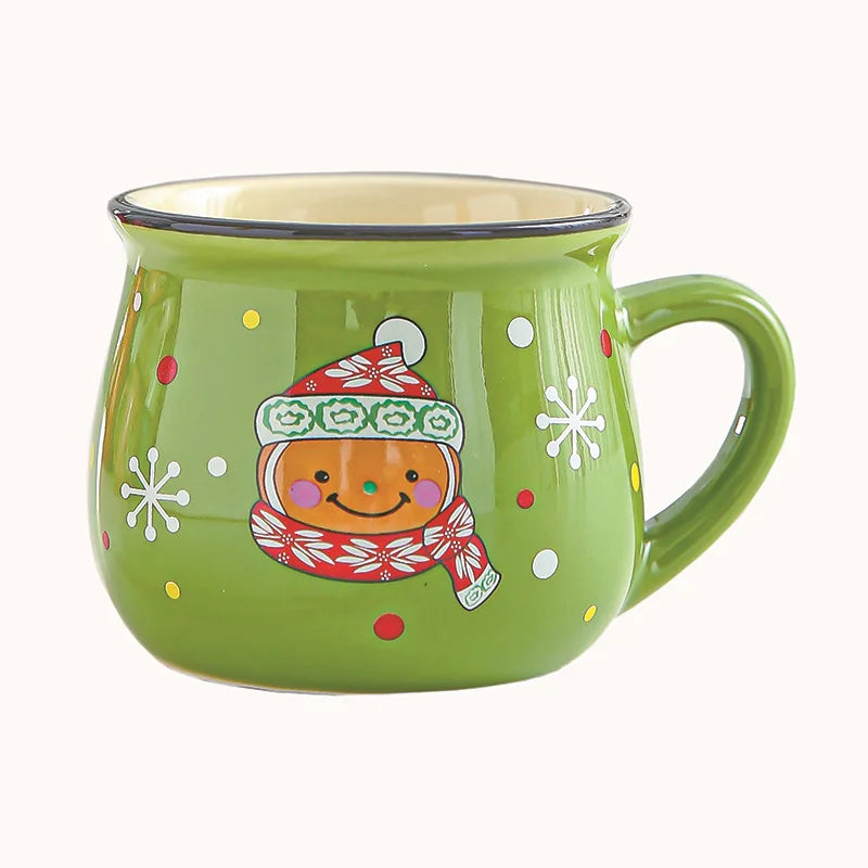 150ML Ceramic Christmas Mugs Cartoon Santa Style Cute Elk Snowman Mousse Cup for Office Home Breakfast Milk Mug Kids Xmas Gifts
