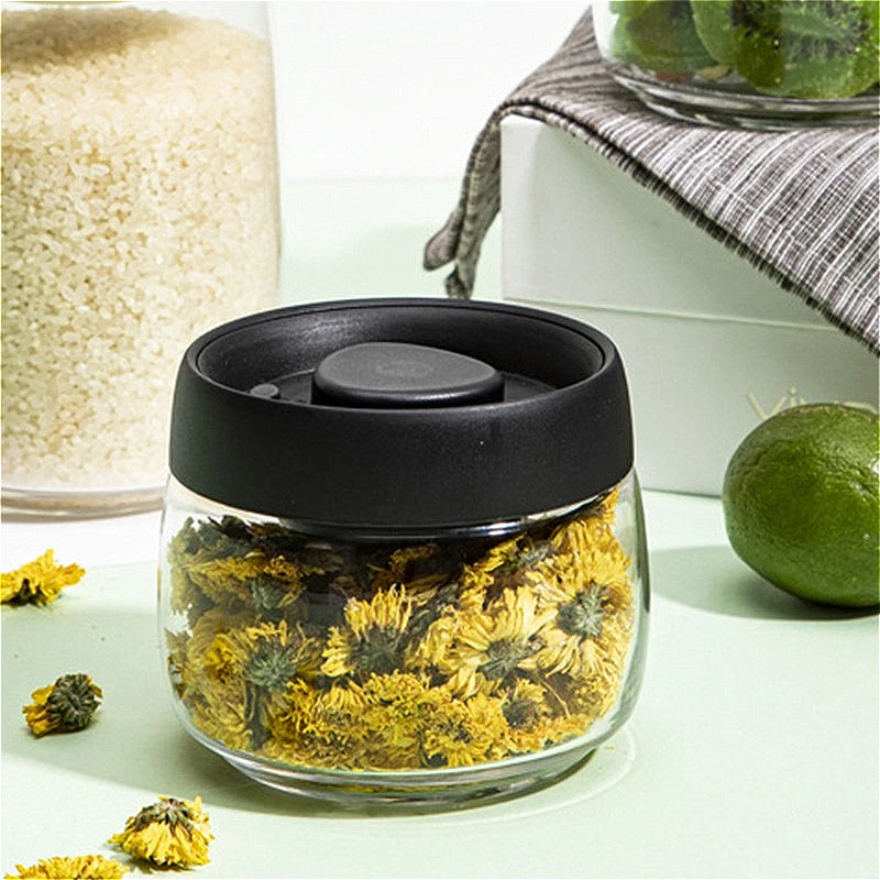 12oz/14.3oz Storage Bottles Vacuum Coffee Bean Canister Storage Container Airtight Storage Containers Simple Coffee Containers