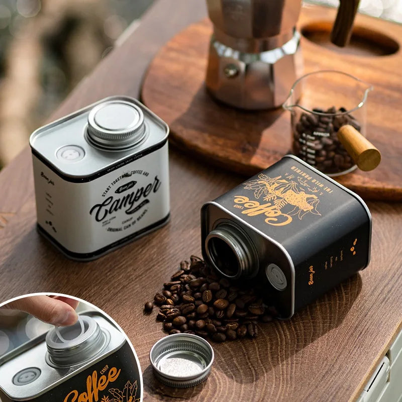 1PC Coffee Beans Sealed Cans Outdoor Camping Tin Box Packaging Storage Fresh-Keeping Breathing Tin Cans