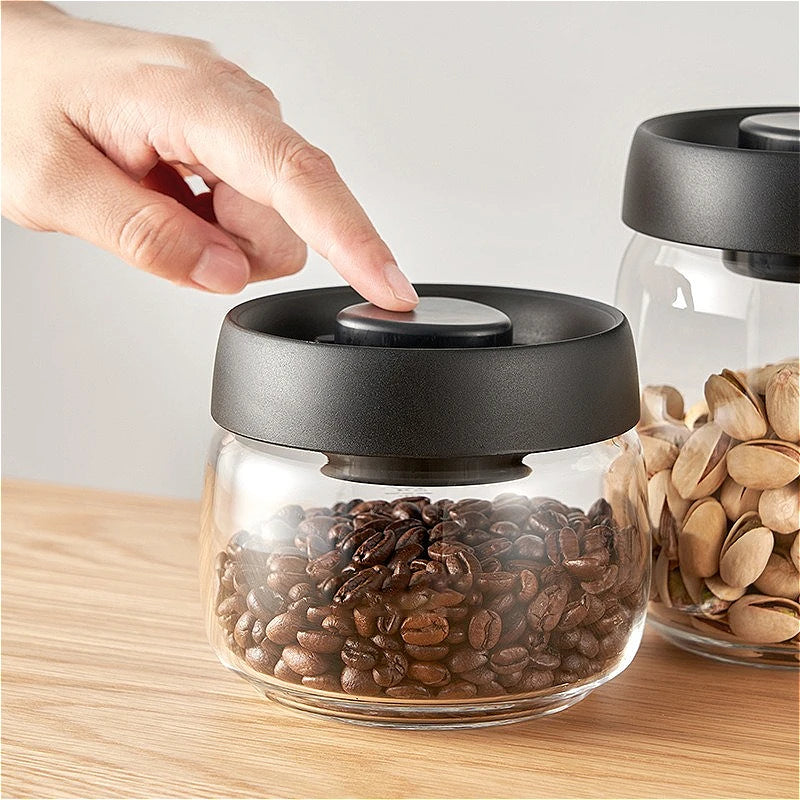 12oz/14.3oz Storage Bottles Vacuum Coffee Bean Canister Storage Container Airtight Storage Containers Simple Coffee Containers